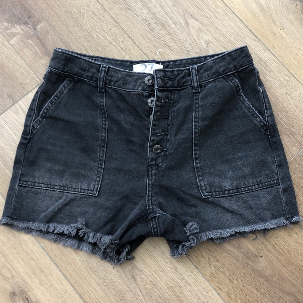 Free People black jean shorts